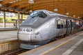 High-speed train Flytoget at Oslo Airport Lufthavn railway station in Norway Royalty Free Stock Photo