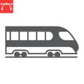 High speed train glyph icon