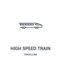 high speed train icon vector from travelling collection. Thin line high speed train outline icon vector illustration. Linear Royalty Free Stock Photo