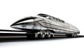 high speed train isolated on white background. AI generated Royalty Free Stock Photo