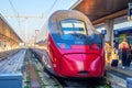 High speed train Italo of NTV Alstom corporation is technological and fast train in Italy. Italy, Venice, 30 december 2018 Royalty Free Stock Photo