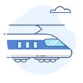 High-speed train line icon.Bullet train vector illustration. Royalty Free Stock Photo