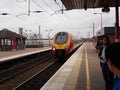 High speed train at a local train station in Liverpool, UK Royalty Free Stock Photo