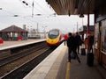 High speed train at a local train station in Liverpool, UK Royalty Free Stock Photo