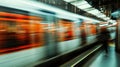 A high-speed train in motion, captured with a dynamic blur effect Royalty Free Stock Photo