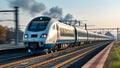High-Speed Train in Motion a Modern Marvel of Transportation Technology Royalty Free Stock Photo