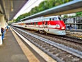 FS Class ETR 450 Pendolino at Roma San Pietro train station in Italy Royalty Free Stock Photo