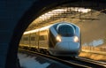 High speed train on the railway, Modern intercity passenger train, Industrial, Railroad in Europe, Commercial transportation