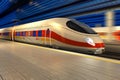 High speed train at the railway station Royalty Free Stock Photo