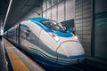 High speed train at railway terminal Royalty Free Stock Photo