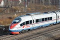 High-speed train Sapsan, on the Russian railway in motion