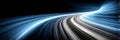 High-Speed Virtual Curved Highway with Data Stream and Motion Blur for Digital Communication Royalty Free Stock Photo
