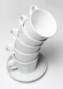 High stack of coffeecup tableware Royalty Free Stock Photo