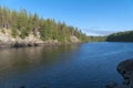 The high steep bank of the river, Karelia