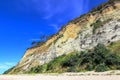 The high steep coast of the Baltic Sea of white sand