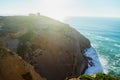 High stone rocks and ocean top view. Portugal Royalty Free Stock Photo