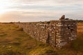 High stone wall in sunset Royalty Free Stock Photo