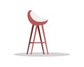 High stool semi flat RGB color vector illustration