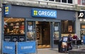 Greggs retail shop frontage. England