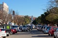 High street in Grahamstown, South Africa. This town hosts the National Arts Festival annually Royalty Free Stock Photo