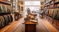 High street retail, small business and commercial interior, fashion store in the English countryside style, elegant country