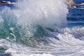 High surf at Aliso Beach in South Laguna Beach, California. Royalty Free Stock Photo