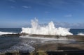 High surf on the embankment on the island of Tenerife