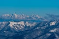 High Tatras mountains from Ploska hill in winter Velka Fatra mountains Royalty Free Stock Photo