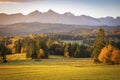 High Tatras seen from Pass over Lapszanka Royalty Free Stock Photo
