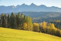 High Tatras seen from Pass over Lapszanka Royalty Free Stock Photo