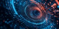 A high-tech abstract background inspired by advanced quantum mechanics, featuring intricate neon