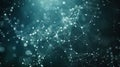 High Tech Abstract Digital Network Connection Background with Glowing Plexus Lines and Shimmering Points of Light on a Dark Teal Royalty Free Stock Photo