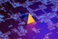 High tech abstract rendering - Pyramid over motherboard background. 3d Rendering of Wallpaper