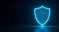 Futuristic Glowing Cybersecurity Shield Protecting Digital Data on a Dark Background for Technology and Security Concepts Royalty Free Stock Photo