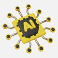 High-tech artificial intelligence processor icon for future innovation, digital transformation, and smart technology solutions Royalty Free Stock Photo