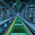 High-Tech Automated Manufacturing Warehouse with Conveyor System Royalty Free Stock Photo