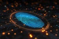 High-Tech Biometric Activation System Glowing Circuits Royalty Free Stock Photo