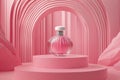 A high-tech biotech beauty bar with holographic touch-screens, providing real-time robotic precision blending of AI