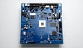 High-Tech Blue Motherboard with CPU Royalty Free Stock Photo
