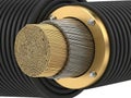High-tech cable cross-section showing complex internal structure Royalty Free Stock Photo