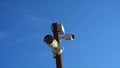 High-tech CCTV camera on a pole