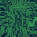 High tech electronic circuit board vector background. Royalty Free Stock Photo