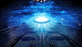 Futuristic Circuit Board with Glow Effect Royalty Free Stock Photo