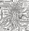 High tech electronic circuit board vector background