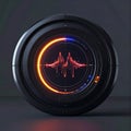 Futuristic HUD with Glowing Audio Waveform Display Royalty Free Stock Photo