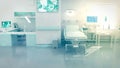 high tech hospital room, medical curing . fictive design conceptual abstract 3D illustration