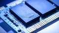 High-Tech Computer Memory Chip Macro Royalty Free Stock Photo