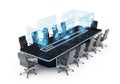 High-tech conference table with virtual displays Royalty Free Stock Photo