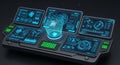 Futuristic Control Panel with Brain Interface Royalty Free Stock Photo