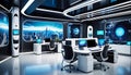 High-Tech Control Room Design Royalty Free Stock Photo